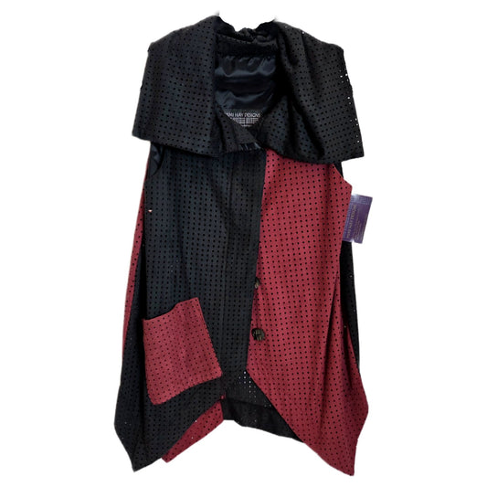 Brick/Black Faux Suede Vest