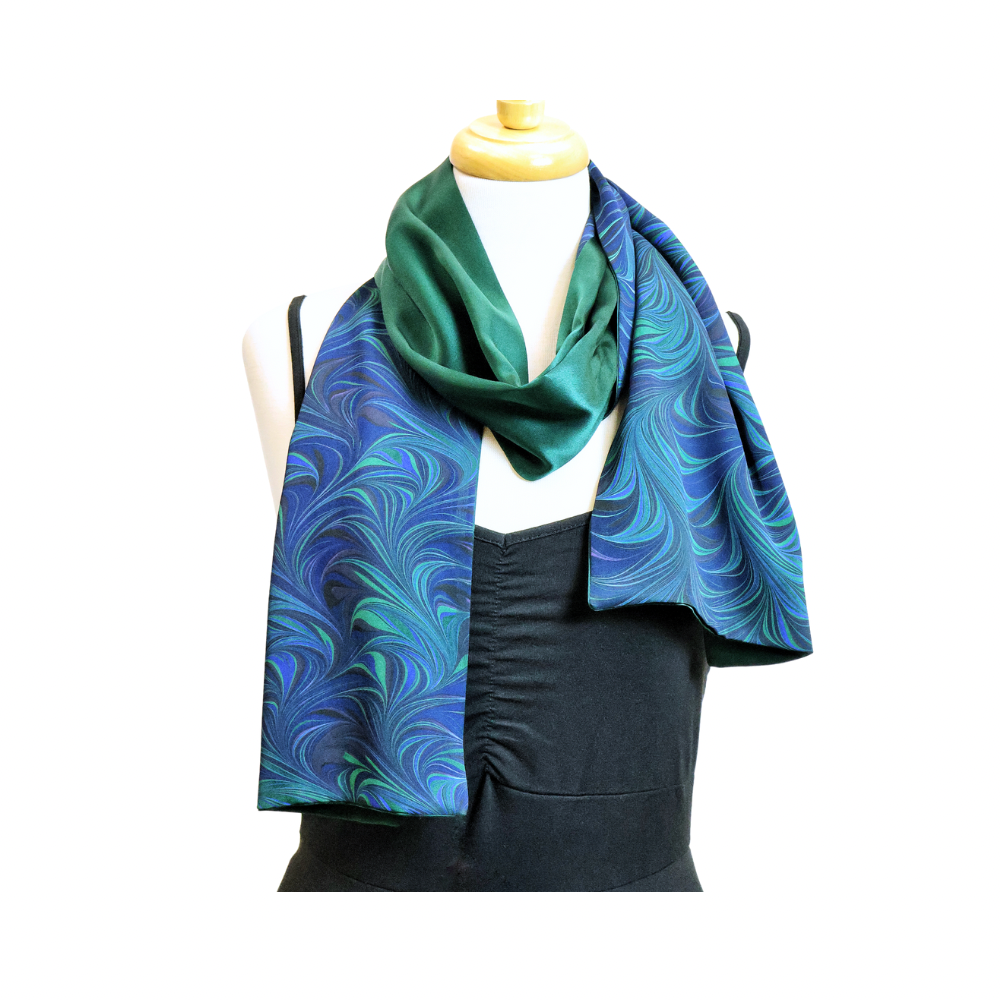 Hand Marbled Silk Scarf