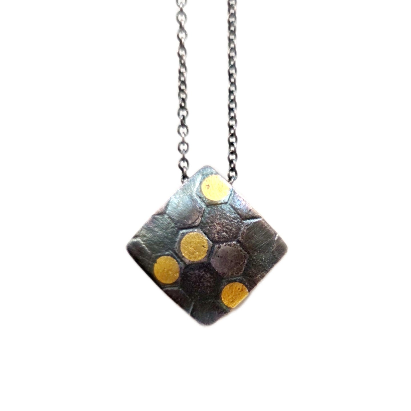 Diamond Honeybee Pillow Reversible Pendant