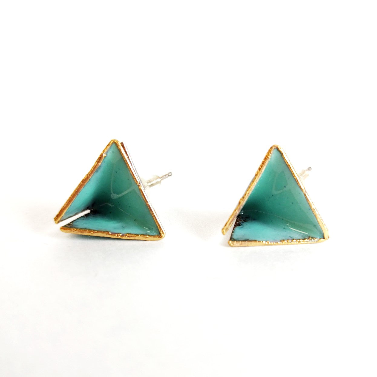 Turquoise Triangle Stud Earrings