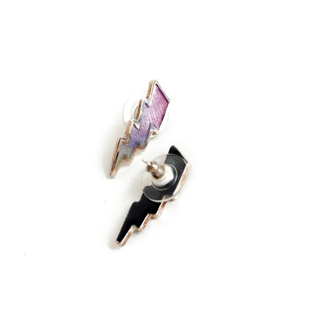 Purple Lightning Post Earrings