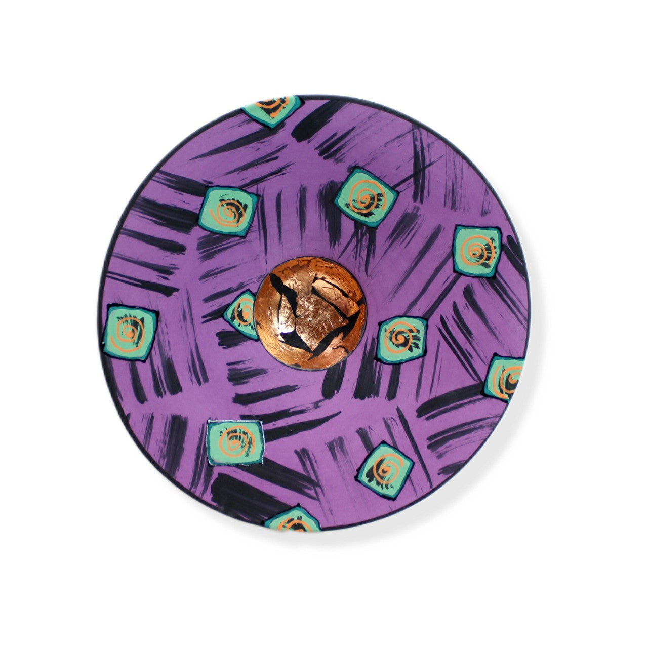 Purple Brush Strokes Wall Bowl