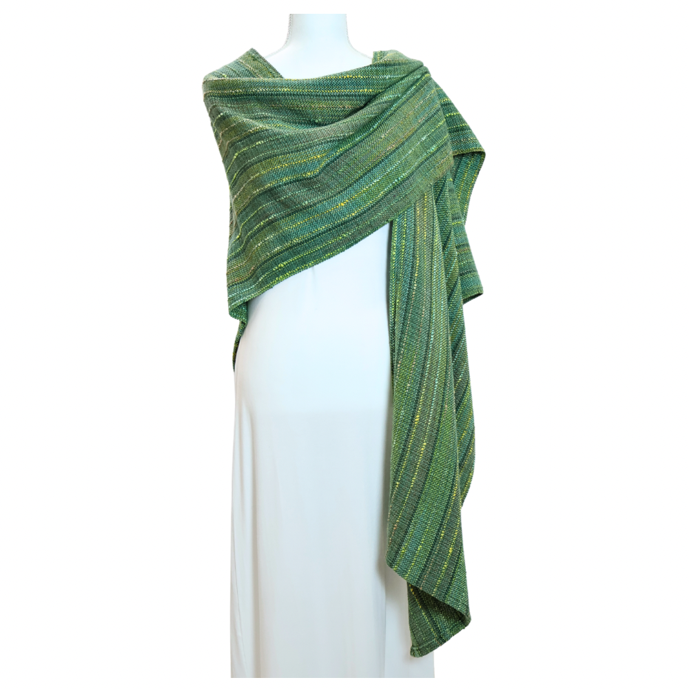Green Leaves V-Back Shawl