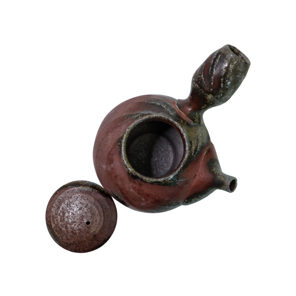 Red & Green Side Handle Teapot