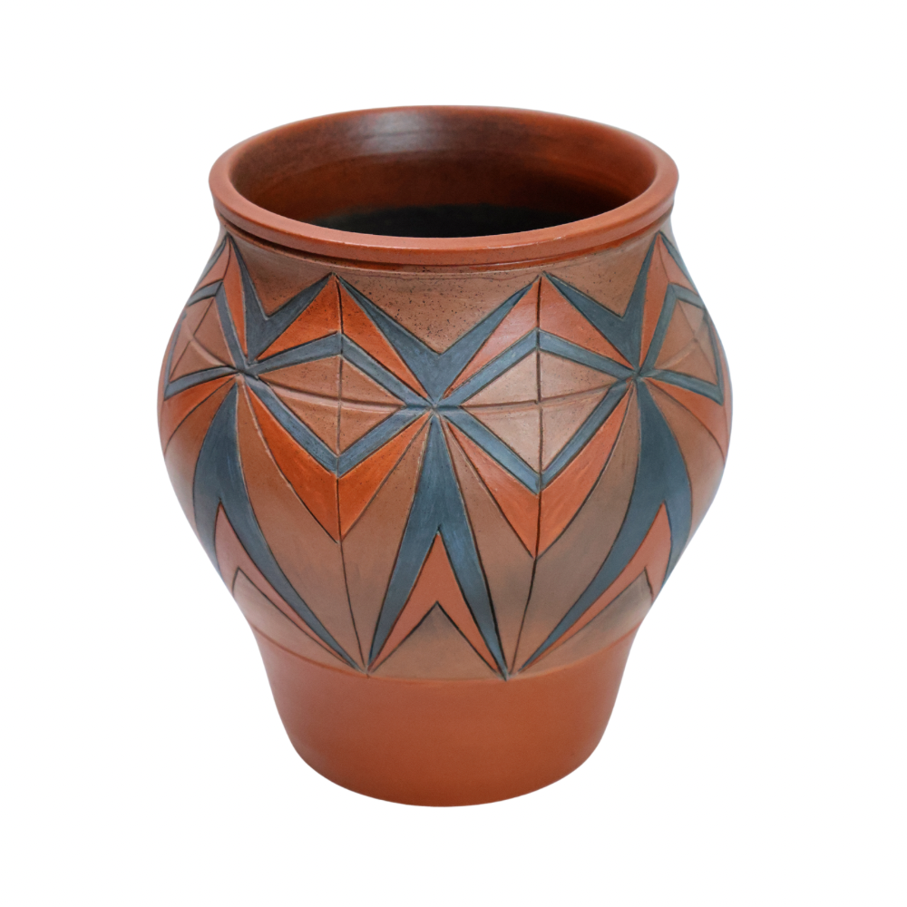 Terra Sigillata Brown & Blue Pot