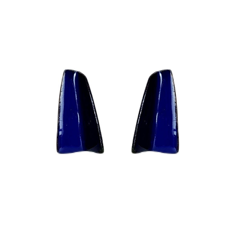 Cobalt Folded Enamel Post Earrings