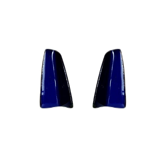 Cobalt Folded Enamel Post Earrings