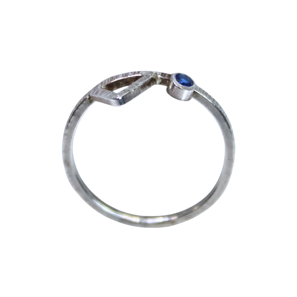 Stack Ring Sz7¼ Triangle & Blue Spinel SS