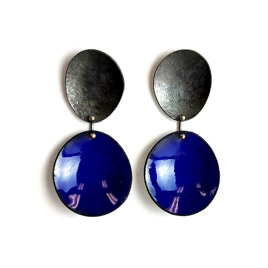 Cobalt Enamel Earrings