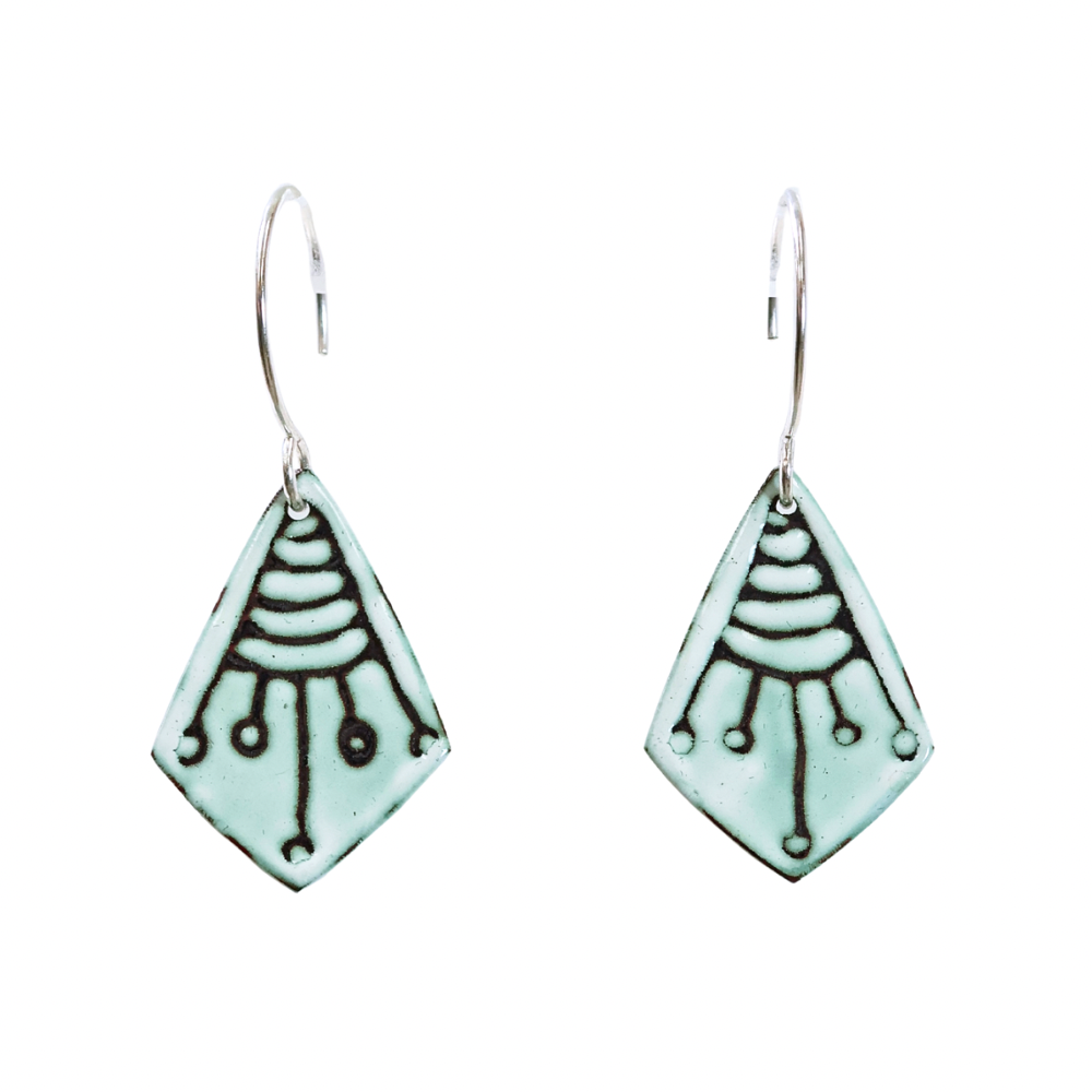 Sm. Diamond Fan Earrings. Deco. MFE6