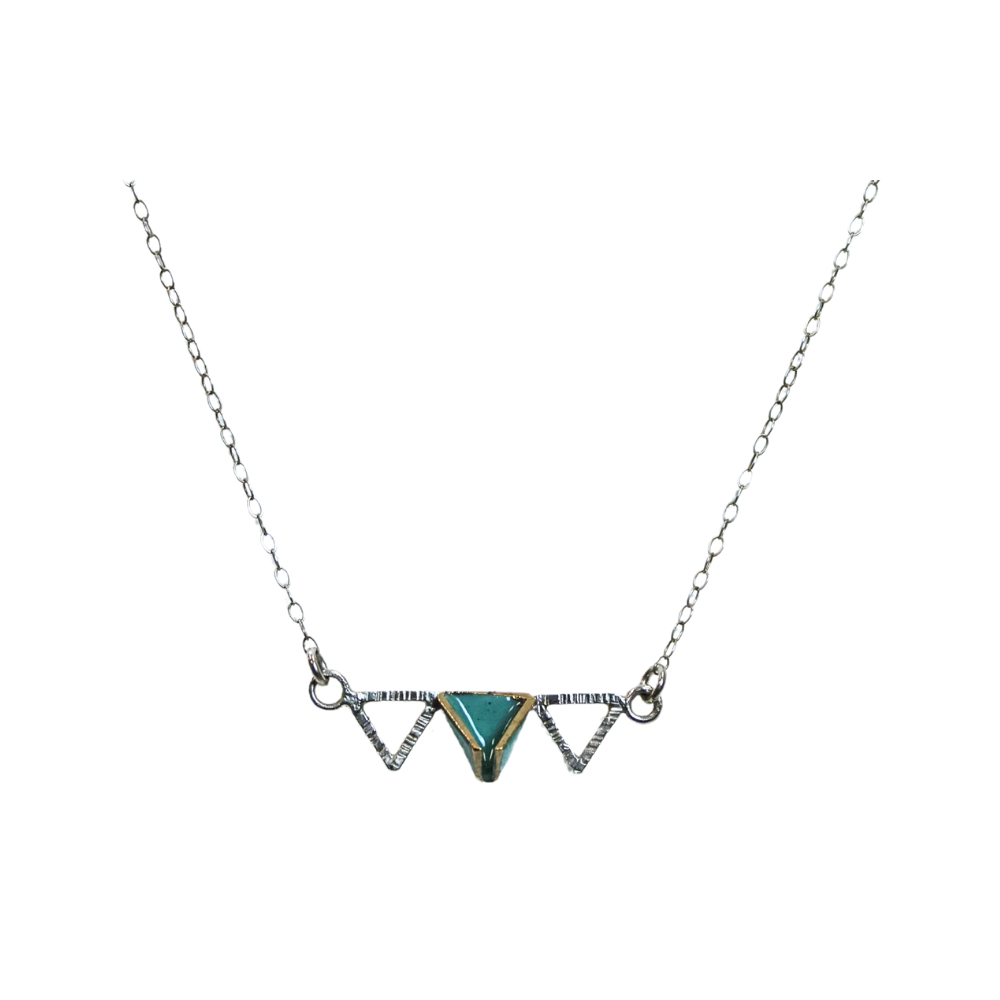 Triangle Enameled Pendant NK Silver