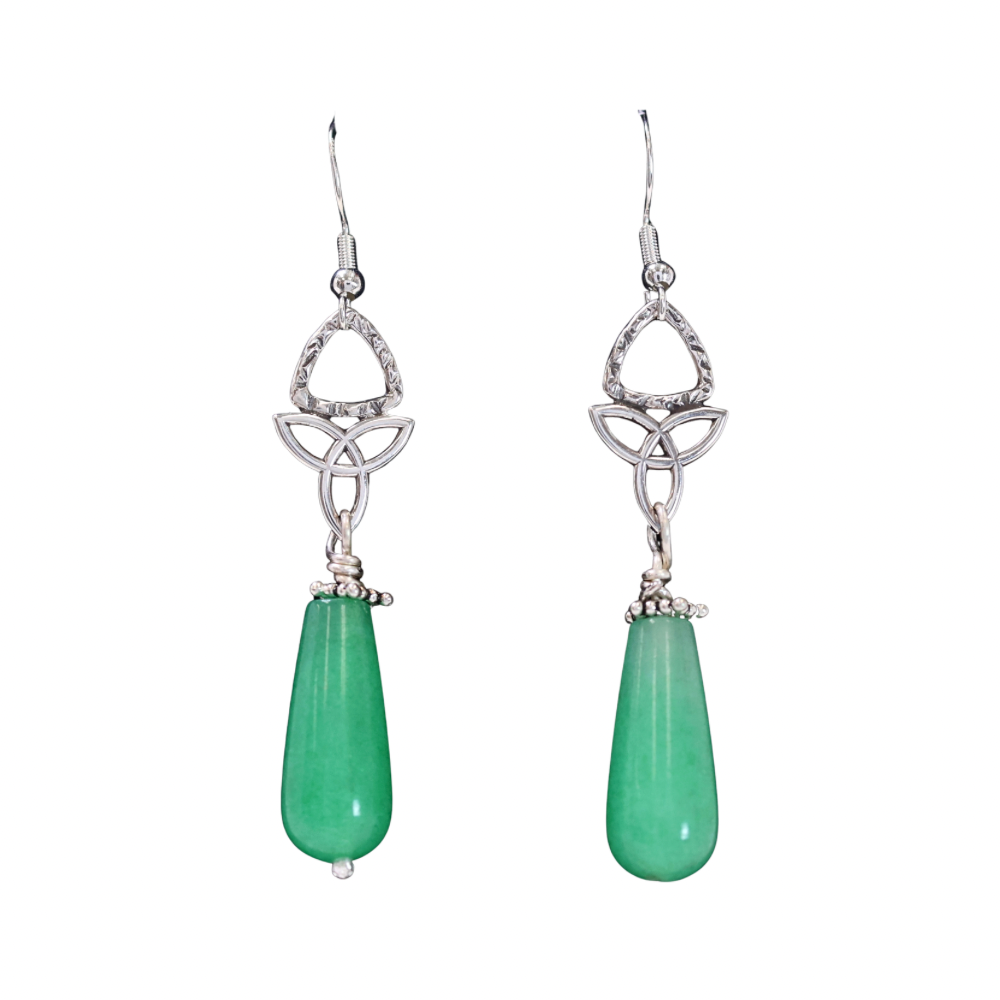 SS Green Quartz Dangles