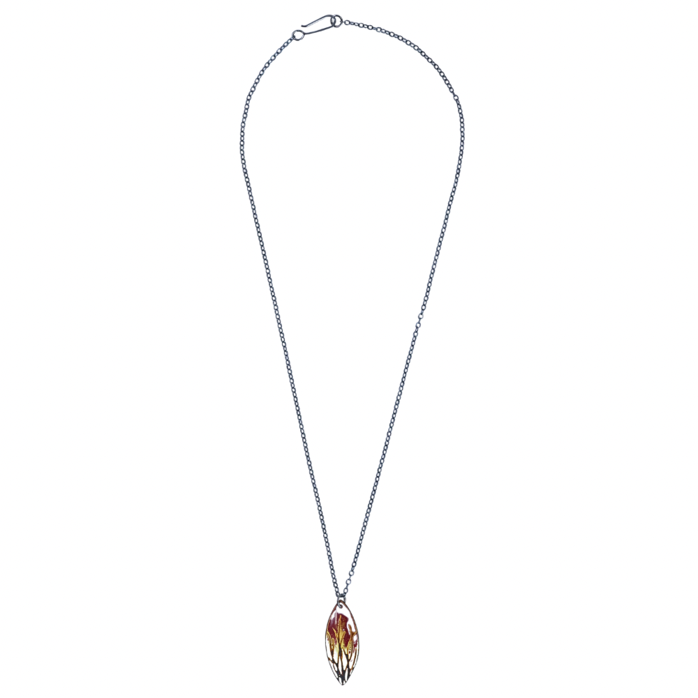Sm. Petal Necklace. Seagrass MN2