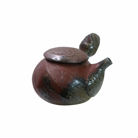 Red & Green Side Handle Teapot