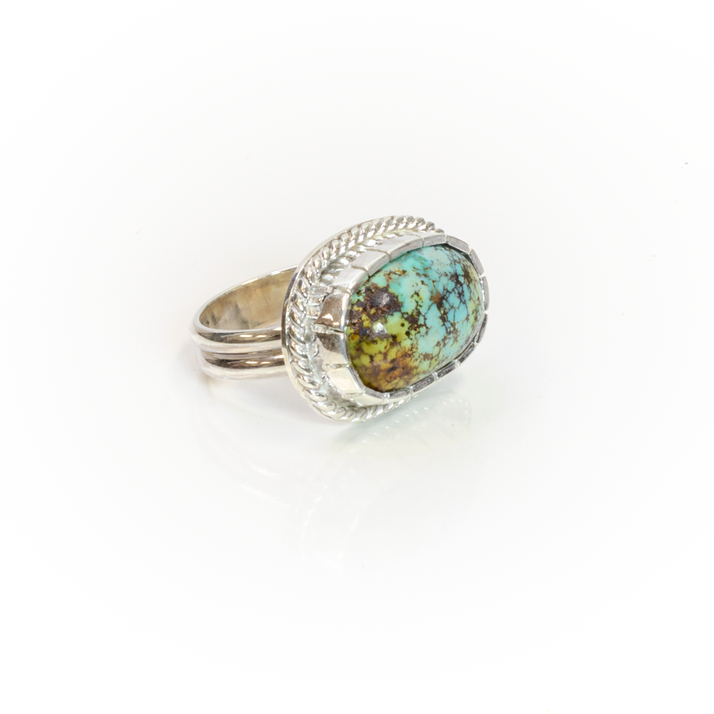 RAC-321 Turquoise Twist Frame Ring