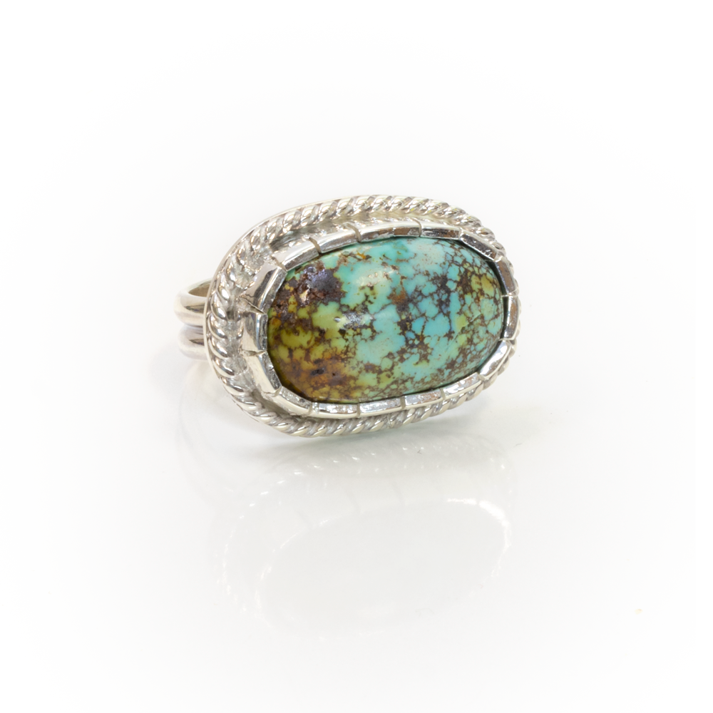 RAC-321 Turquoise Twist Frame Ring