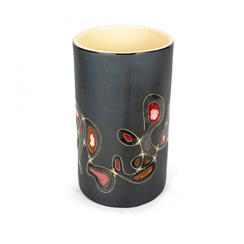 Black Red Vase Round