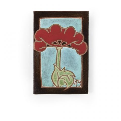Red Poppies on Aqua