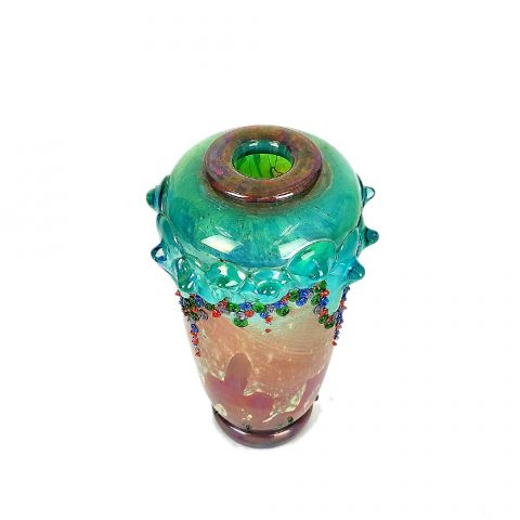 Turquoise Bead Vase