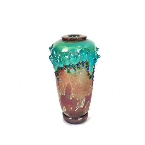 Turquoise Bead Vase