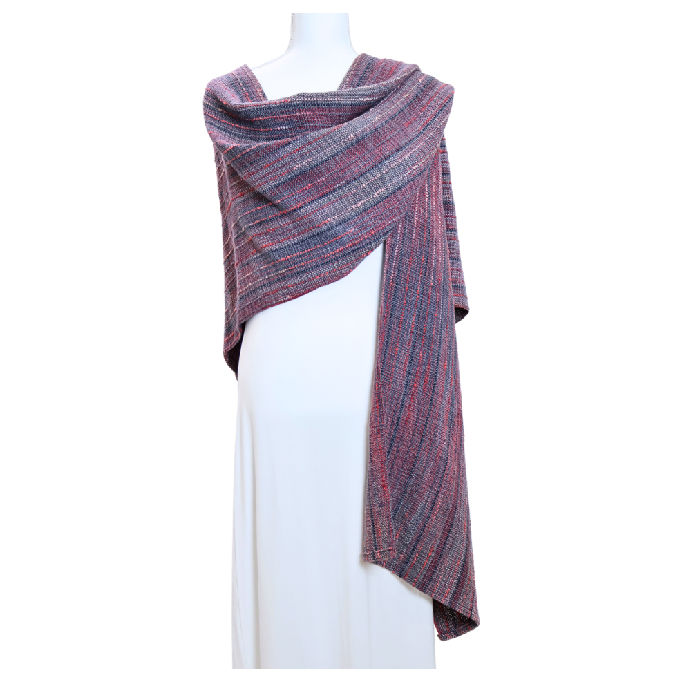 Cranberry V-Back Shawl