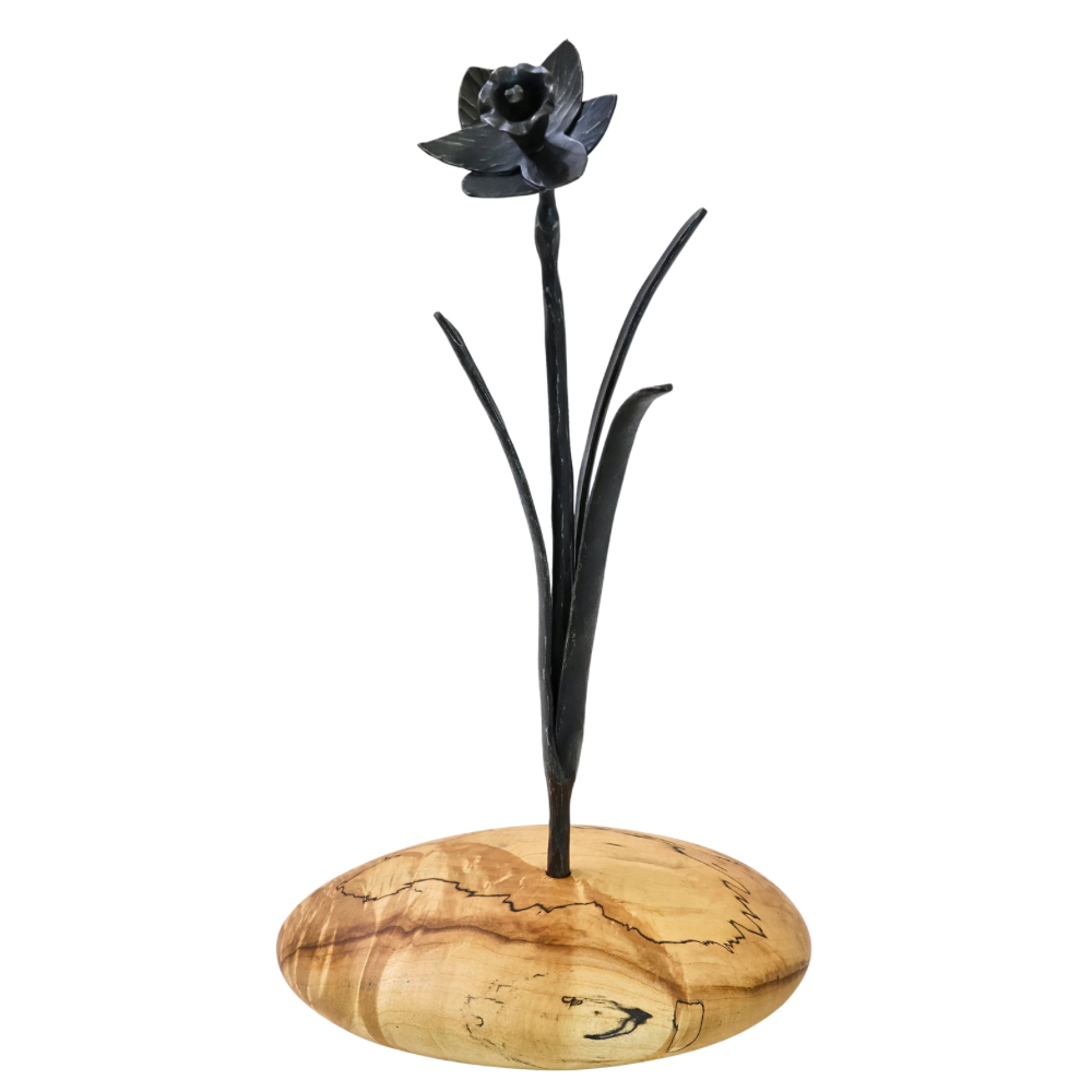 Iron Daffodil on Spalted Maple