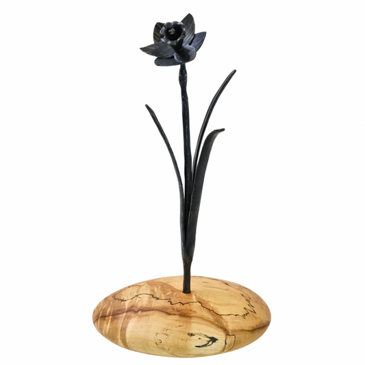 Iron Daffodil on Spalted Maple