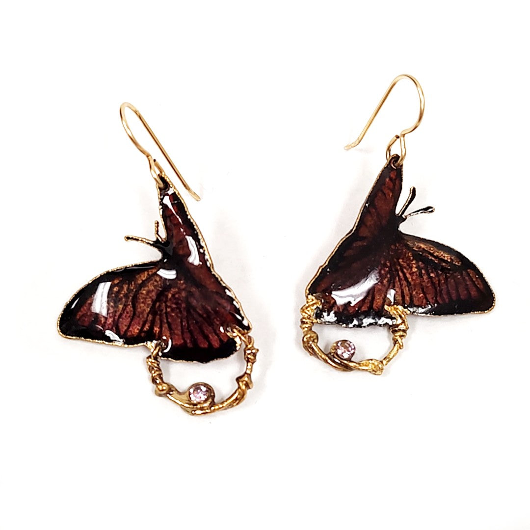 In Bloom Purple Butterfly Earrings