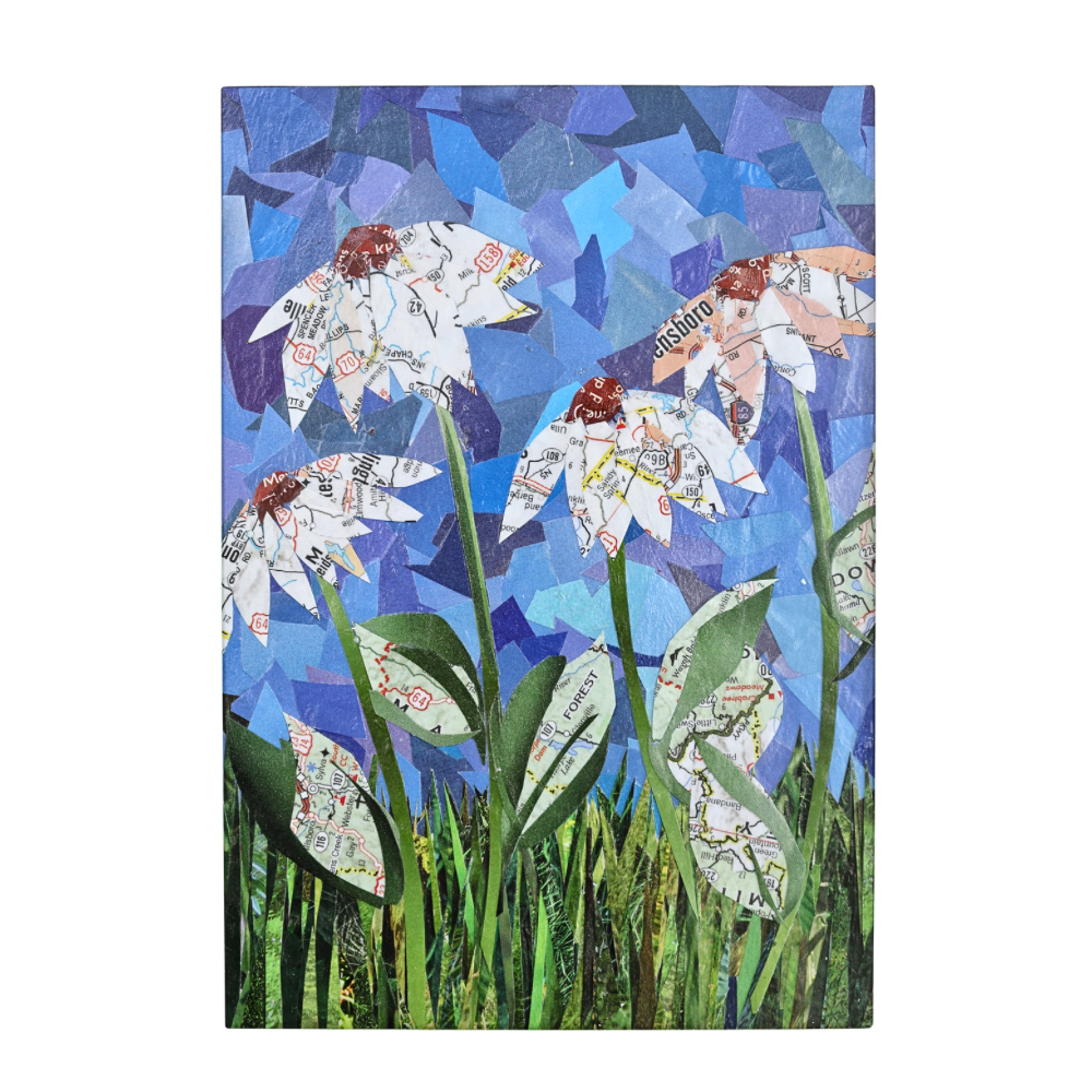 Map Flowers 5x7 Framed