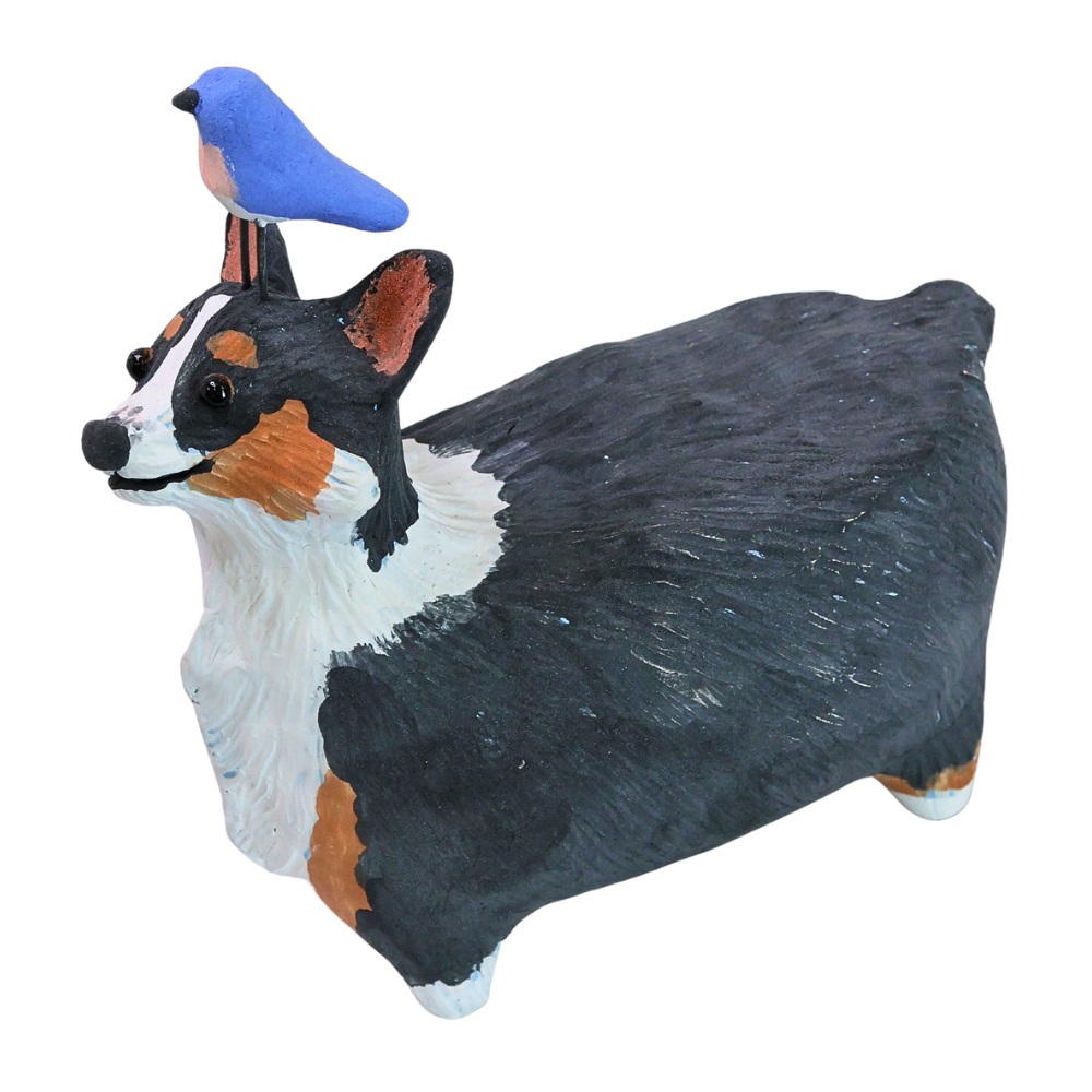 Corgi with Bluebird