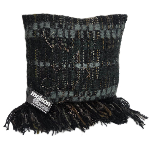 Square Pillow-Black/Moss