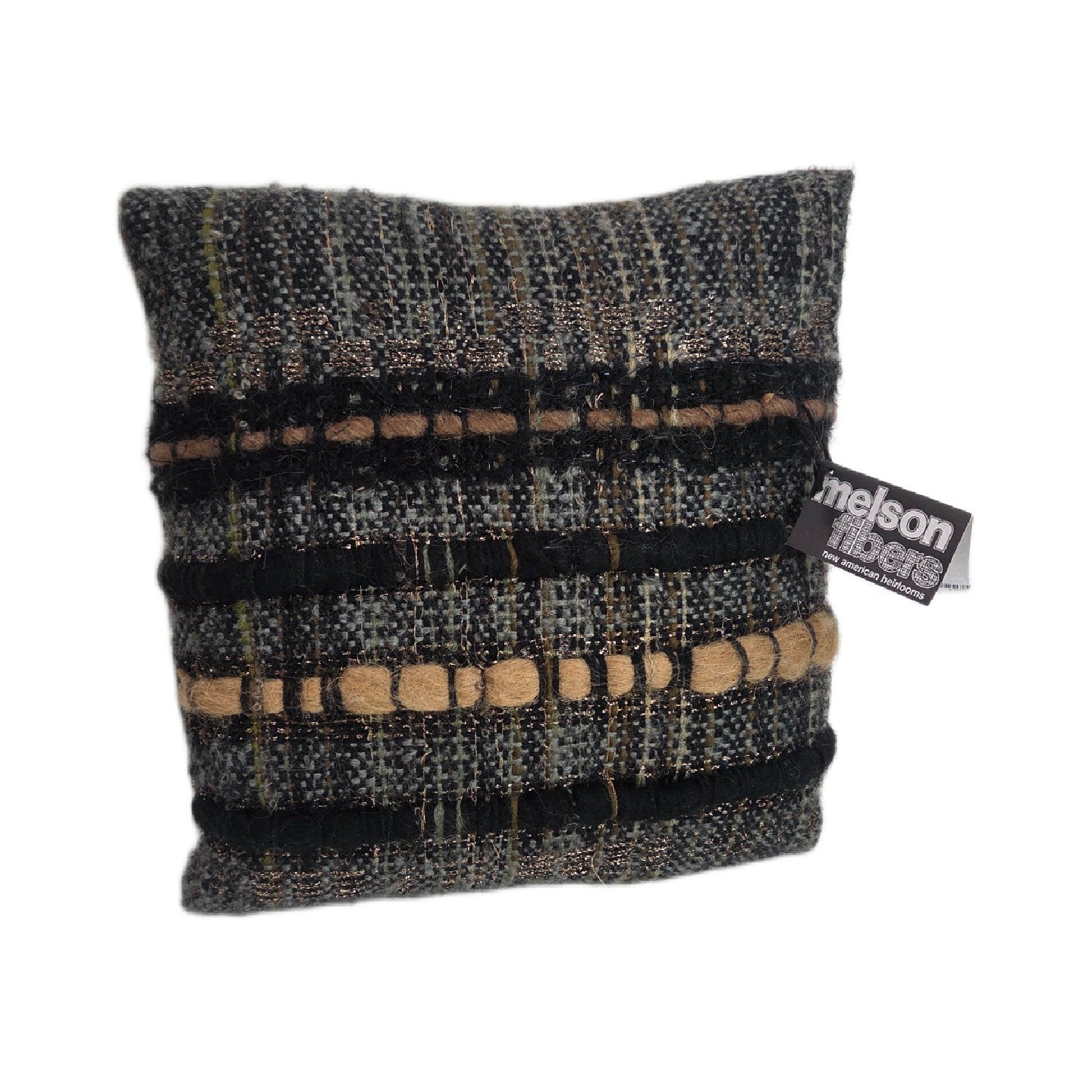 Square Pillow Black/Moss