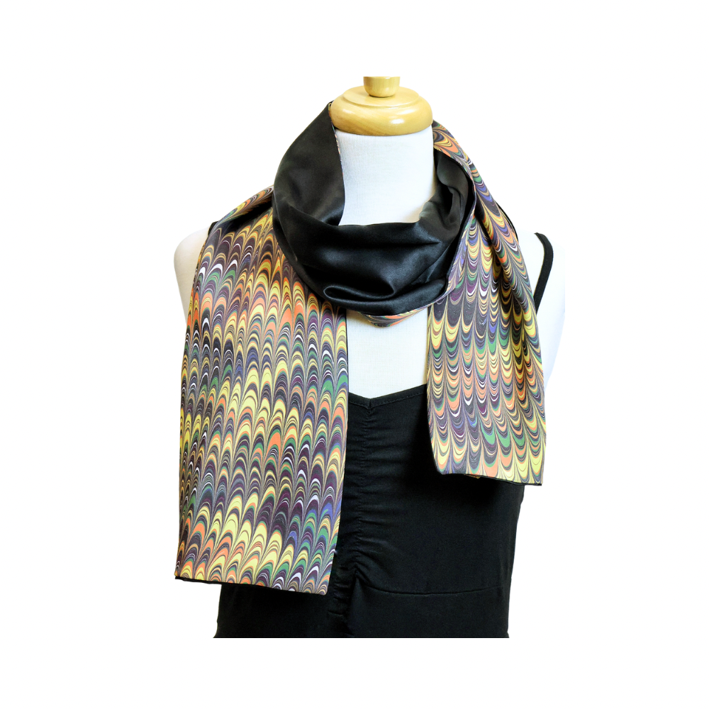 Hand Marbled Silk Scarf