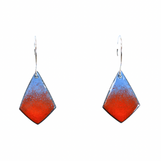 Sm. Diamond Fan Earrings. Orange GFE6
