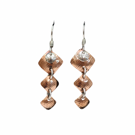 Copper Geometric Series Earrings