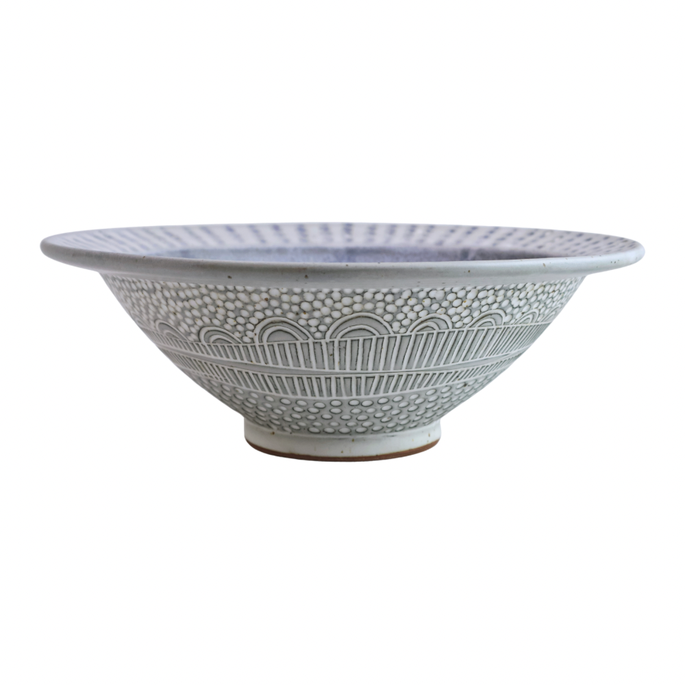 Lg. Round Bowl (White/Blue)