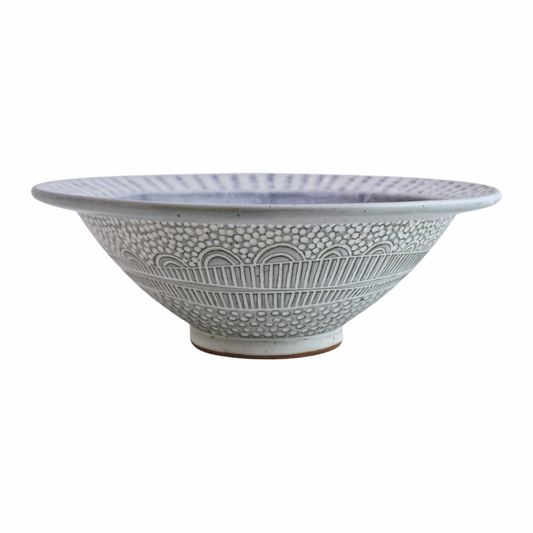 Lg. Round Bowl (White/Blue)