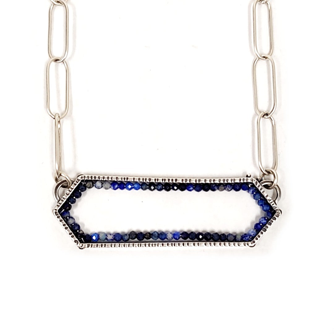 Horizon Hex Geode Lapis Necklace