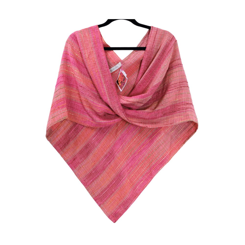 Pink Zinnias Twist Shawl