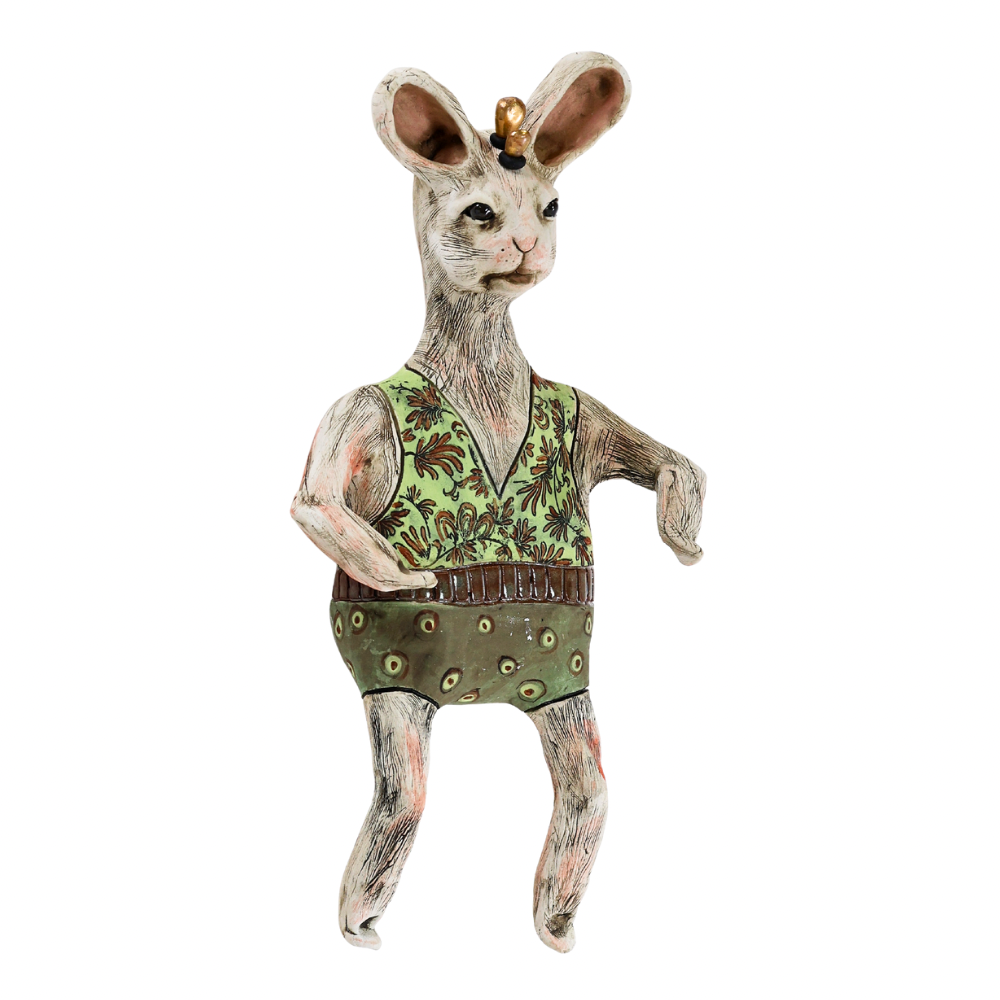 Silly Rabbit Wall Sculpture (Polka Dot Pants)
