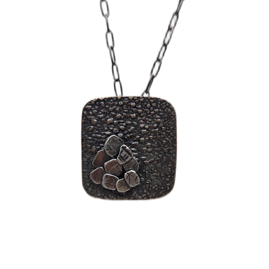 9 Peg Mod Square Pendant w/ Chain