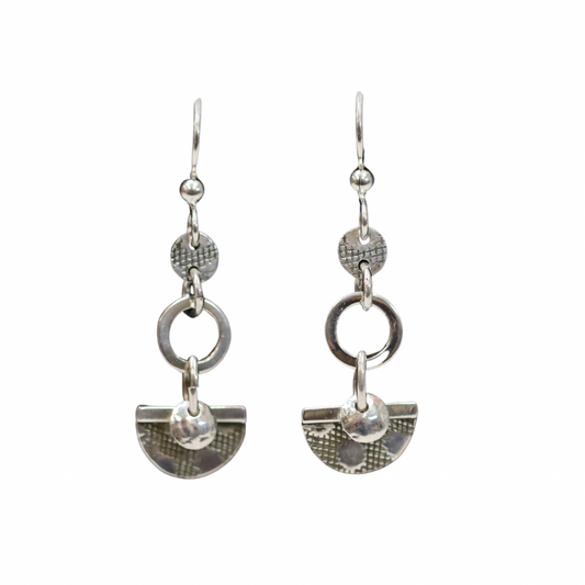 Silver Geometric Series Earrings