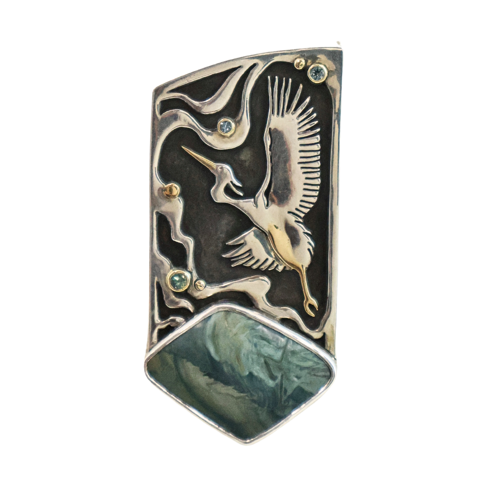 "On the Wing-Heron" Necklace