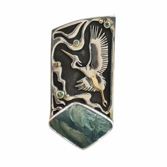 "On the Wing-Heron" Necklace