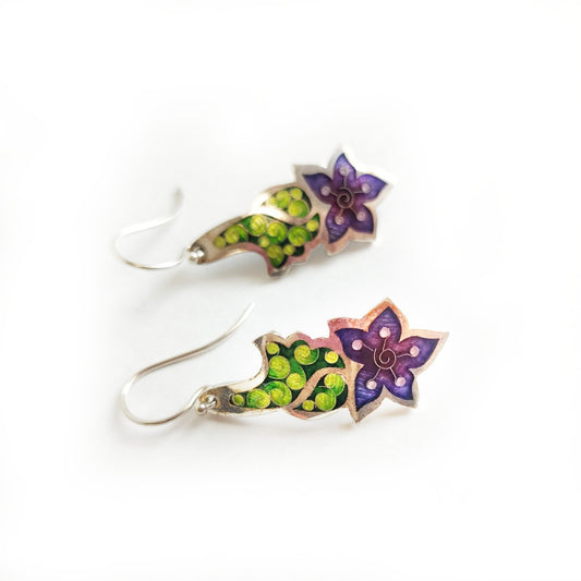 Purple Flower Earrings