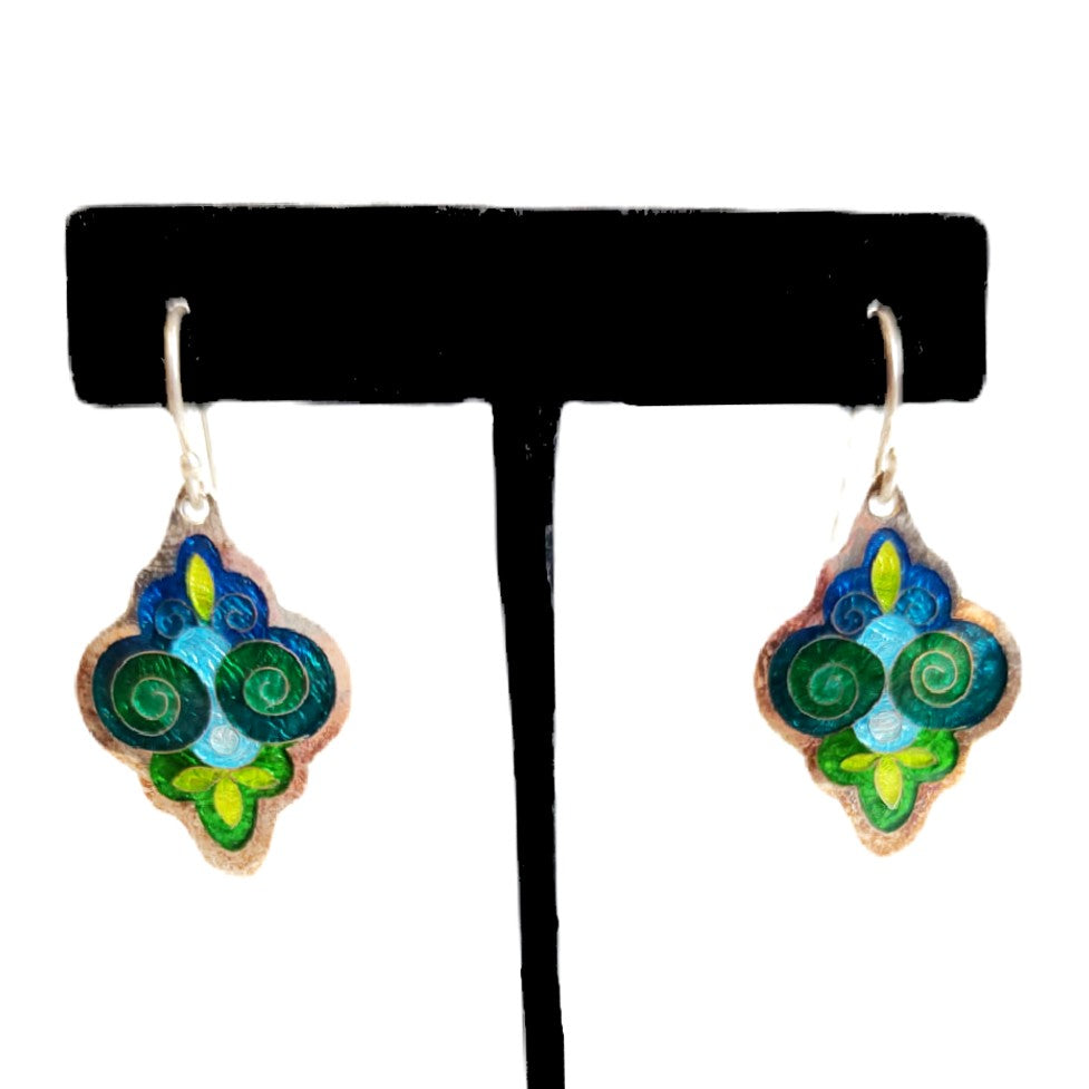 Teal Baroque Earrings