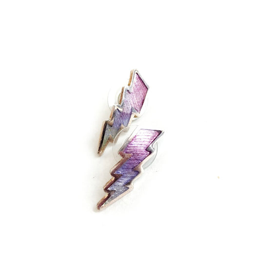 Purple Lightning Post Earrings