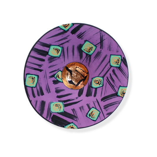 Purple Brush Strokes Wall Bowl
