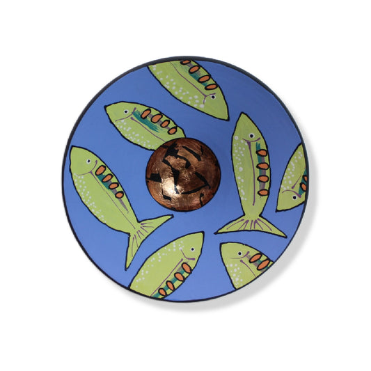 Blue Fish Wall Bowl