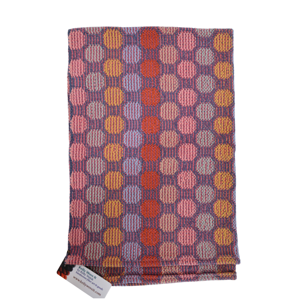 Handwoven Kitchen Towels - Purple/Polka Dot